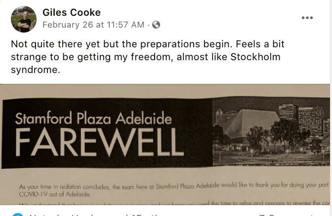 Giles Cooke Quarantine Diaries: The final days to freedom…